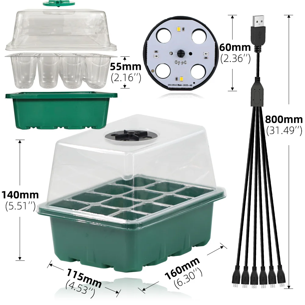 Bandeja de Plántulas con Luz para Cultivo y Germinación Rápida - Imagen 2