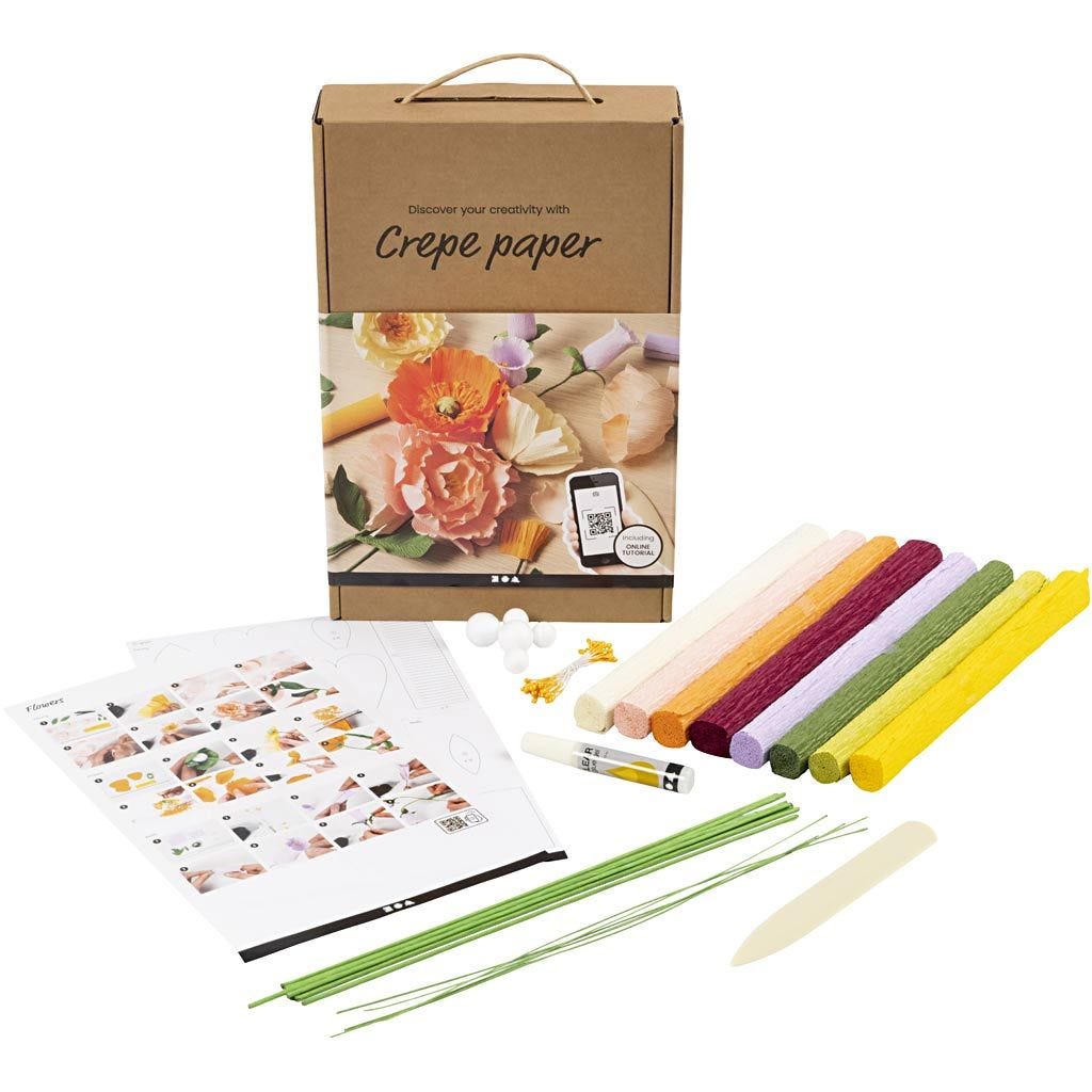 Kit manualidades con papel crespón o pinocho: Aprender a hacer flores