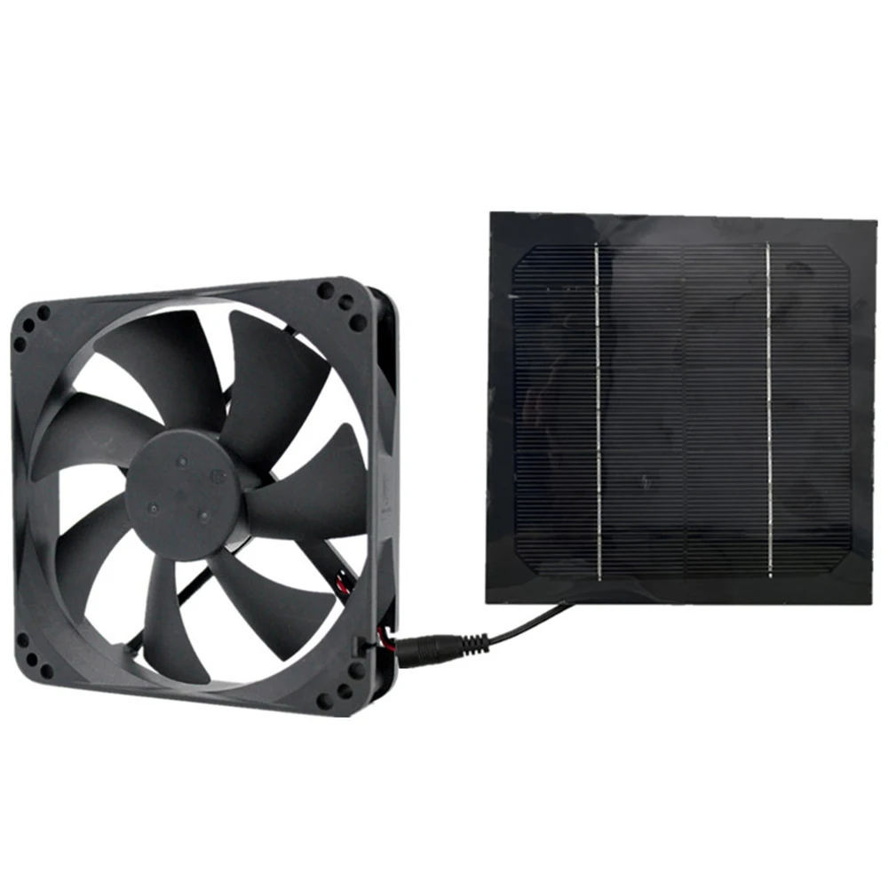 Miniventilador Solar de 20W para Invernaderos y Casas de Perro