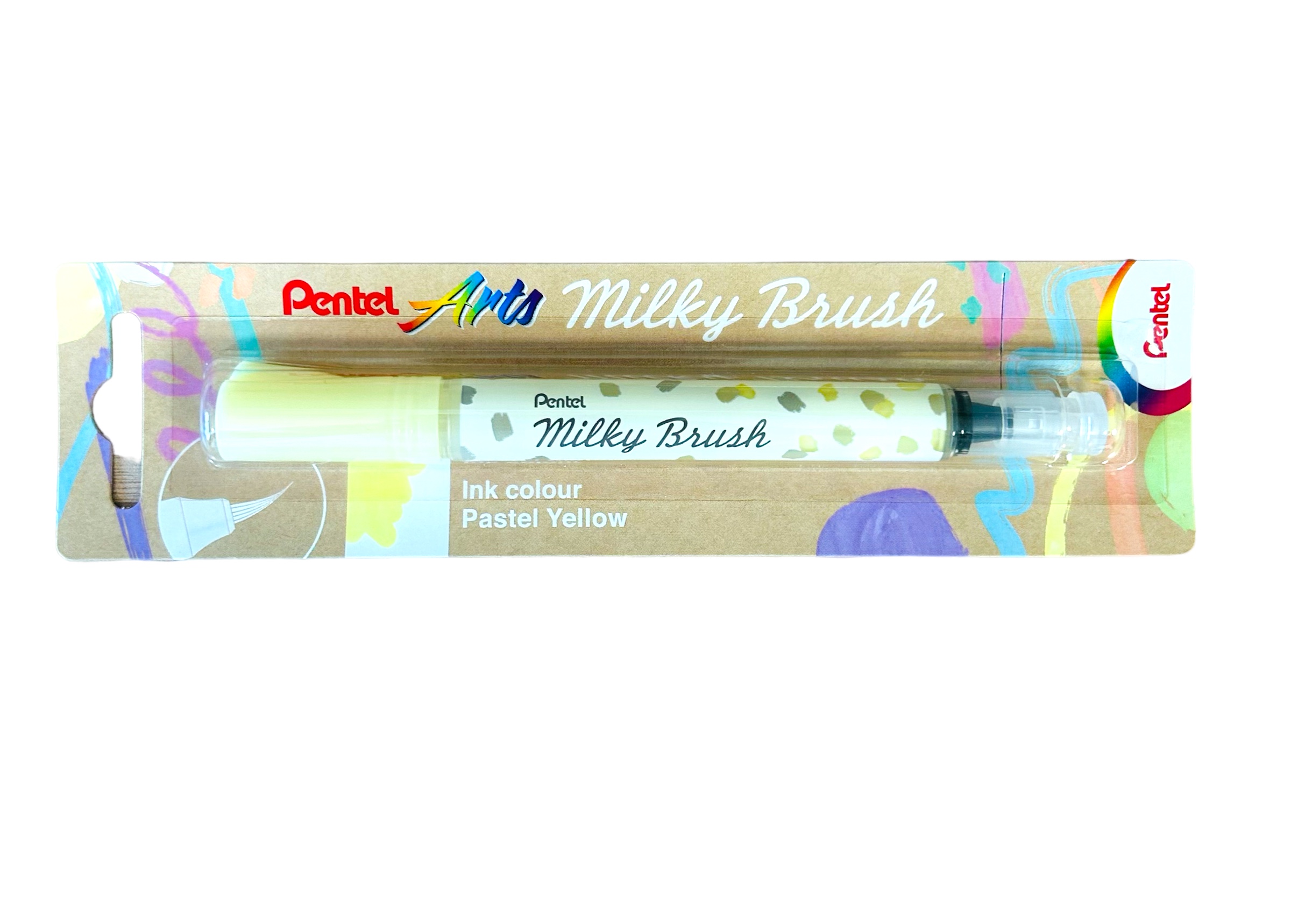 Pentel Rotulador punta pincel Milky Brush, 7 colores pastel. - Imagen 2