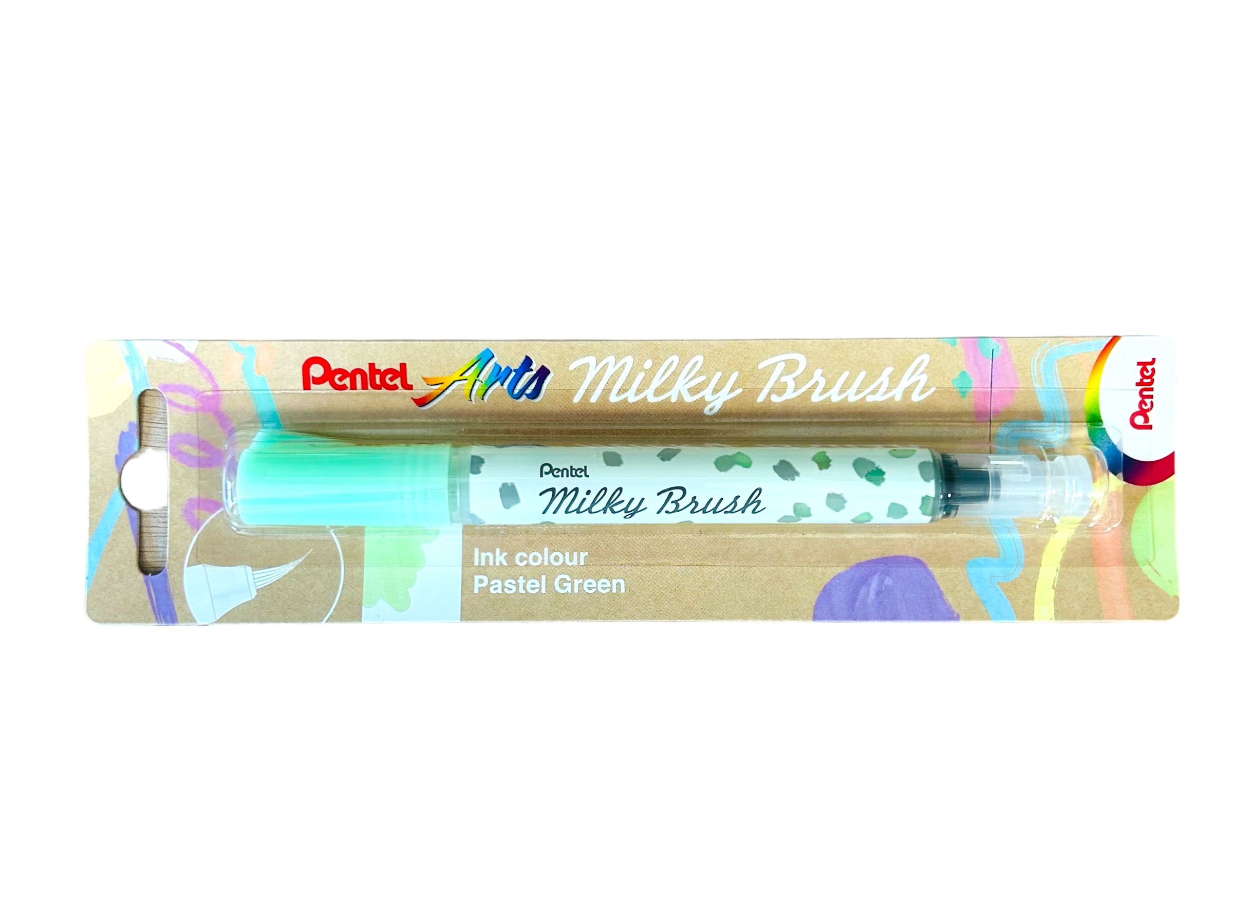 Pentel Rotulador punta pincel Milky Brush, 7 colores pastel. - Imagen 3