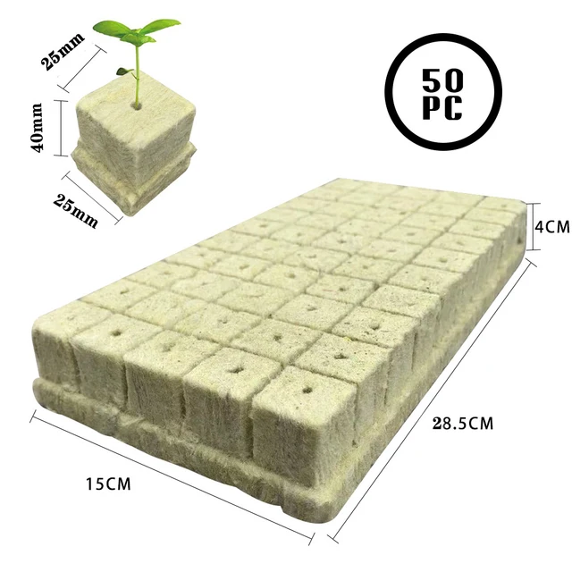 Tapones de Lana de Roca para Cultivo – 50 Piezas - Imagen 8